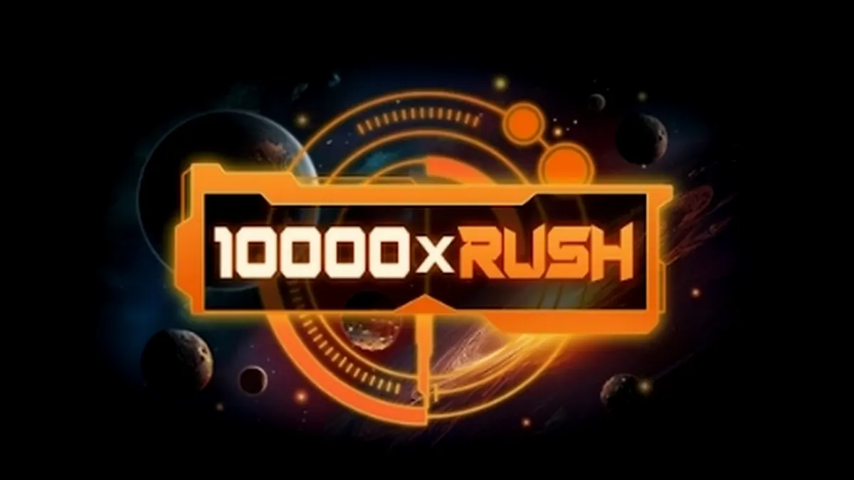 Tampilan antarmuka game slot 10000 x Rush pada layar ponsel